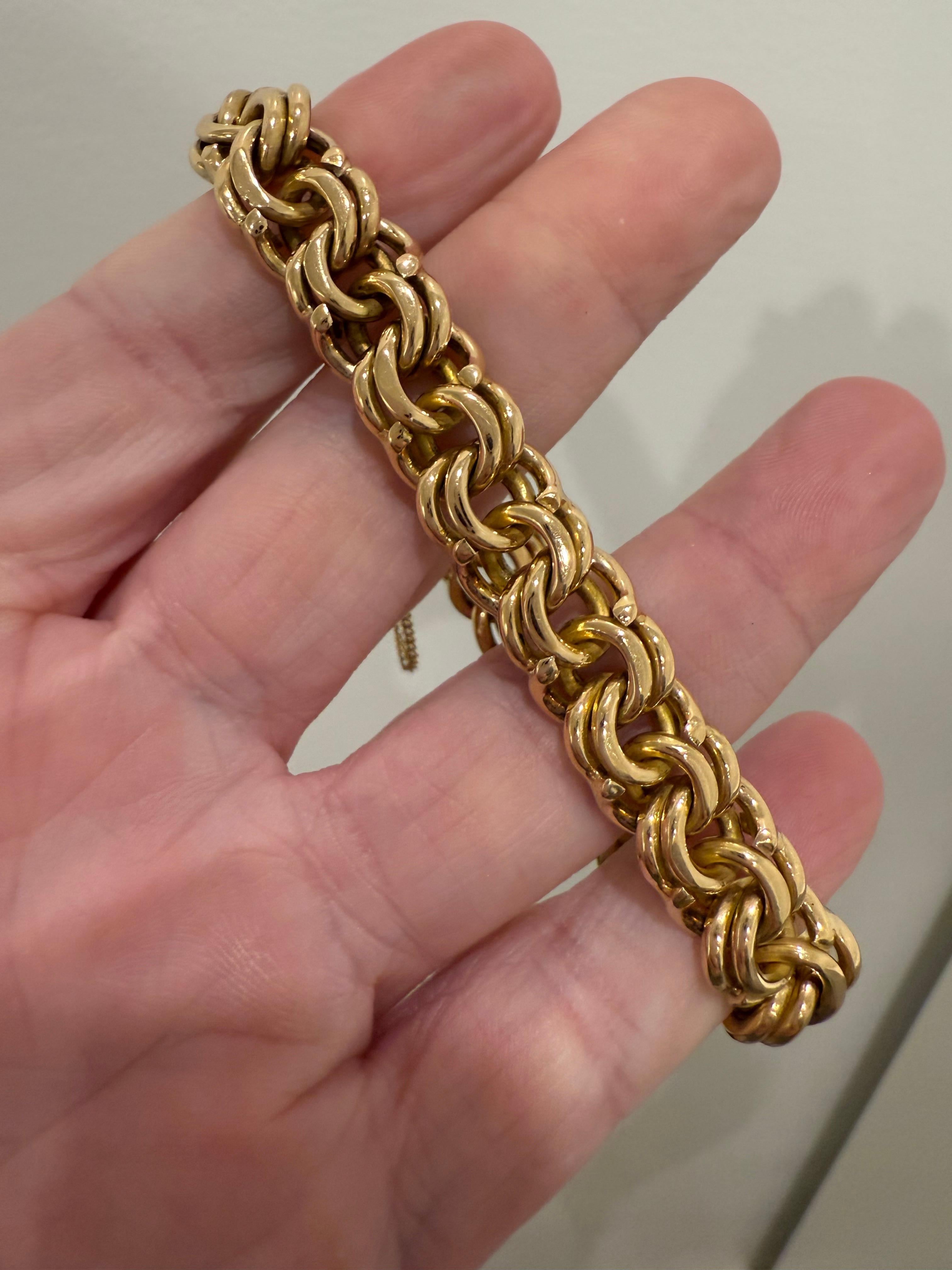 Chunky Vintage 18K Gelbgold Armband Charm-Armband. im Zustand „Gut“ im Angebot in San Francisco, CA