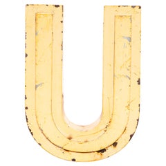 Chunky Vintage French Signage Letter - Moyen U