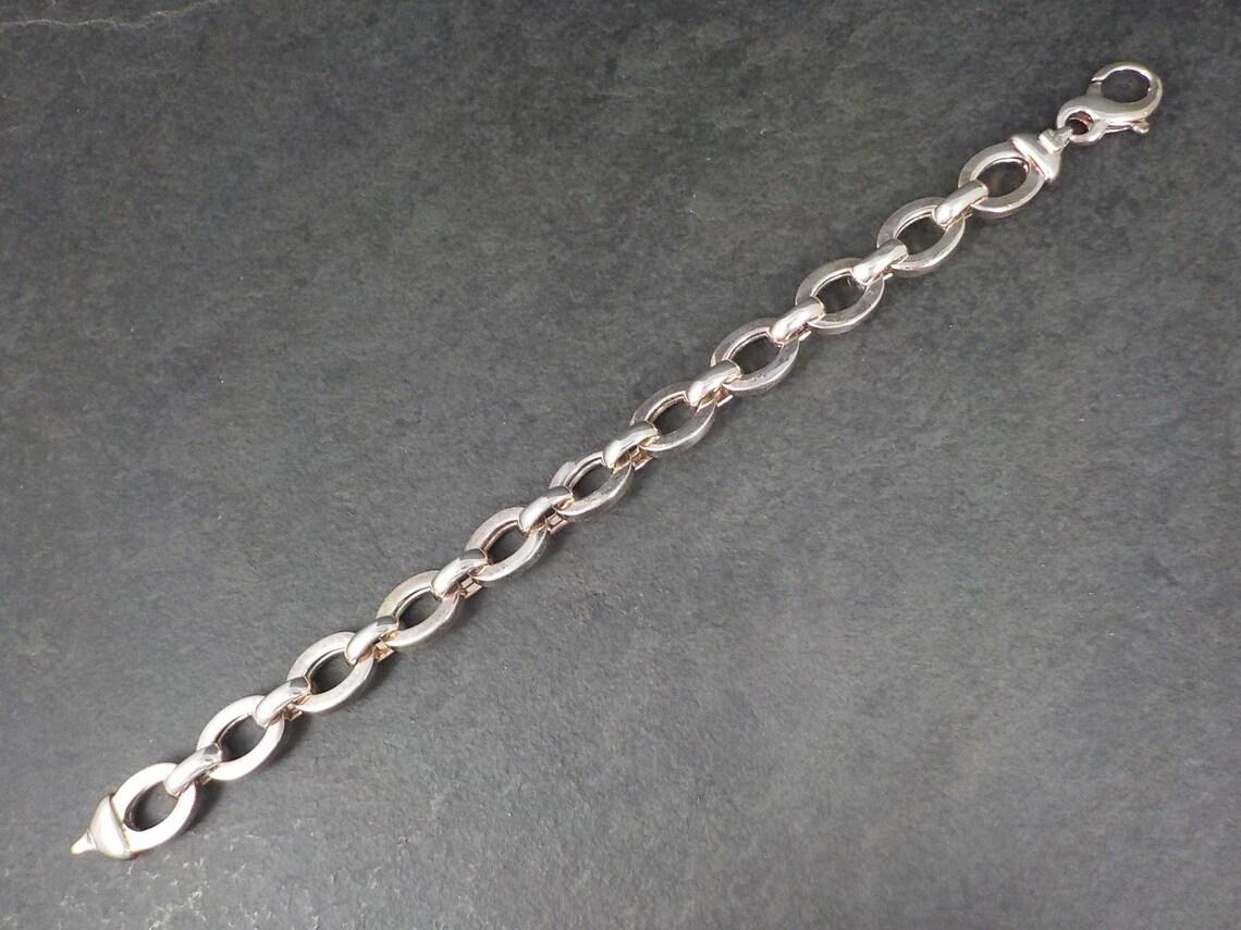Brazalete grueso vintage italiano de plata de ley 8,25 pulgadas Contemporáneo en venta