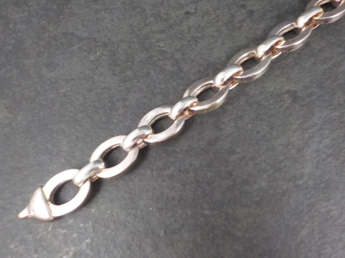 Femenino o masculino Brazalete grueso vintage italiano de plata de ley 8,25 pulgadas en venta