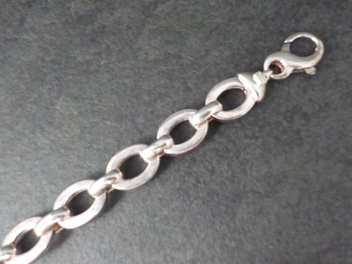 Brazalete grueso vintage italiano de plata de ley 8,25 pulgadas en venta 1