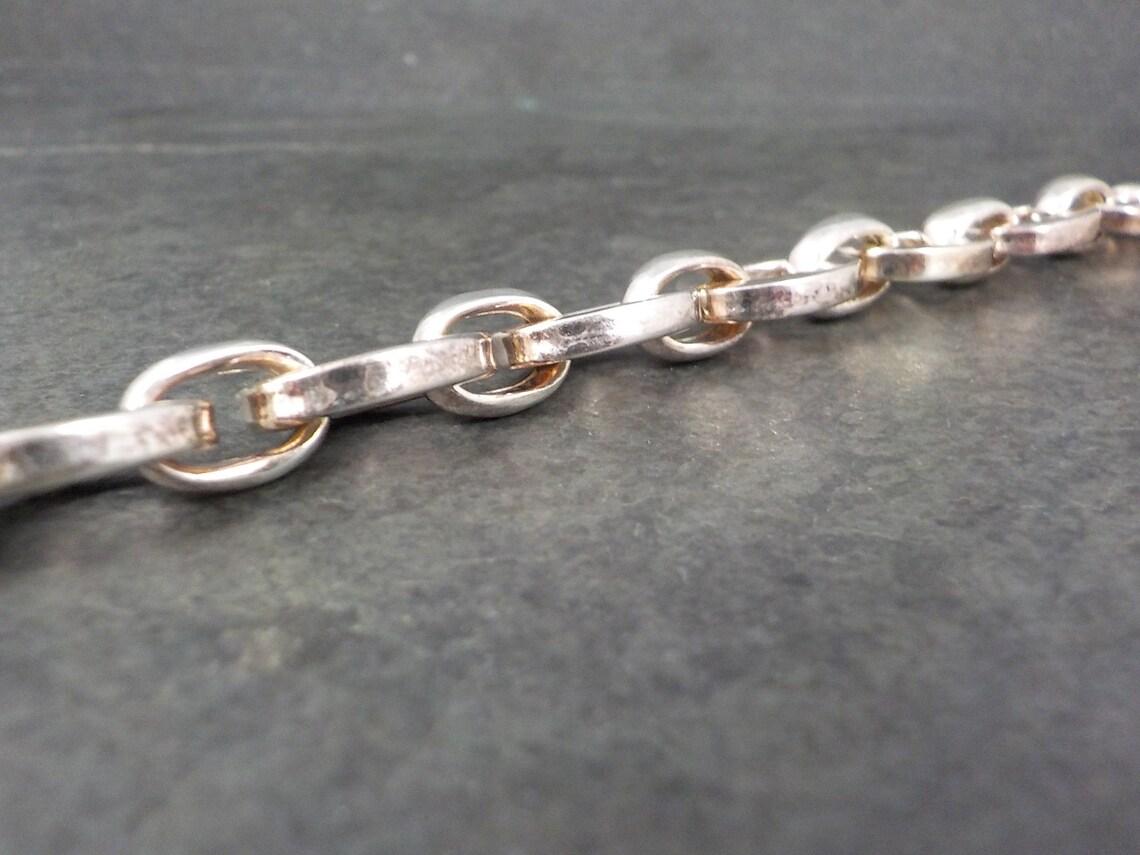 Brazalete grueso vintage italiano de plata de ley 8,25 pulgadas en venta 2