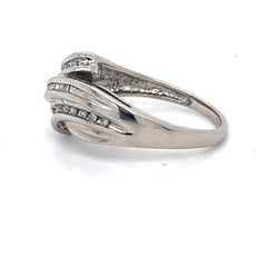 Chunky Vintage ring, 0.5ct diamonds, Baguette ring, Estate ring, Swirly Ring