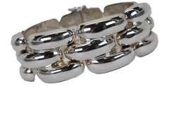 Bracelet vintage à maillons bulles en argent massif