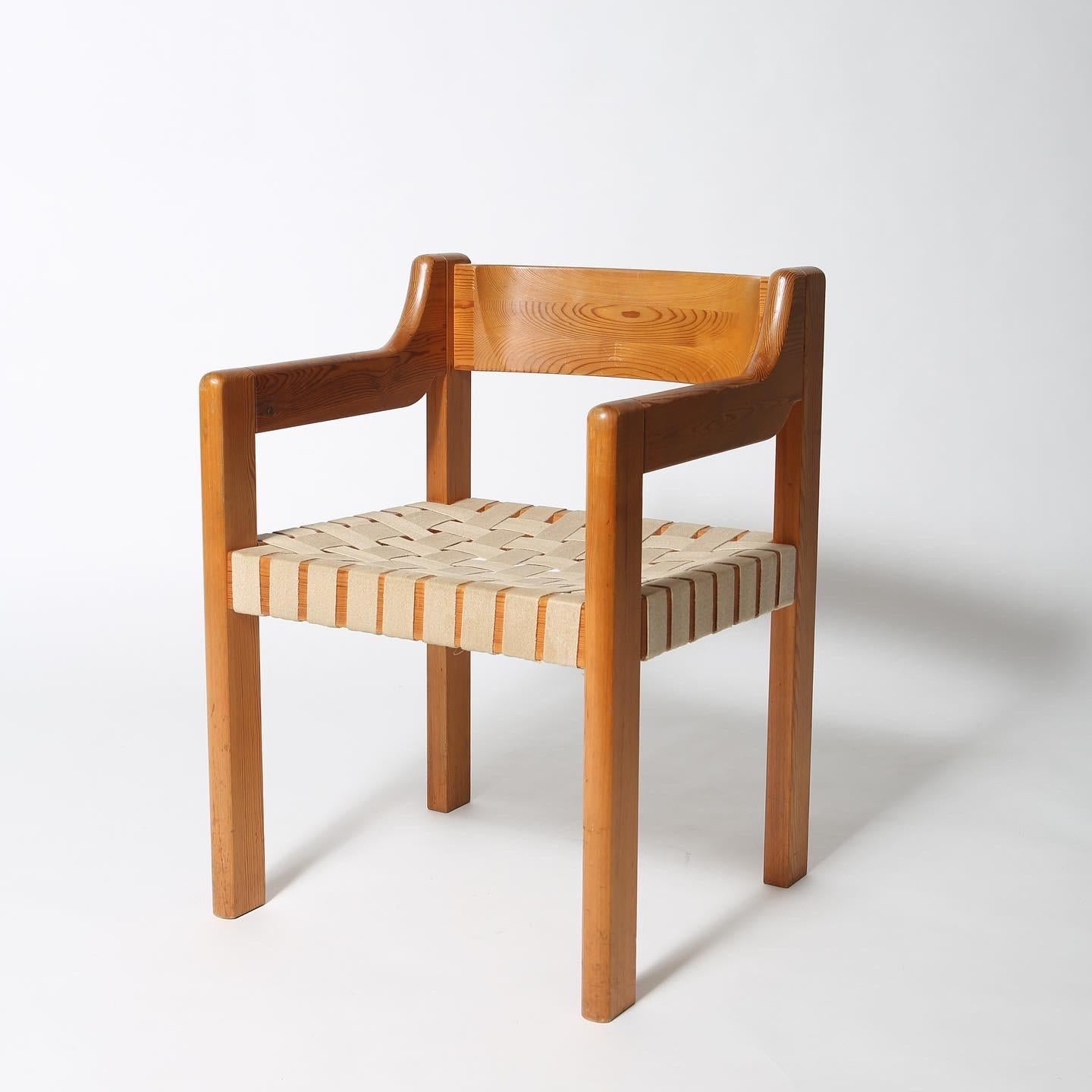 Brutalist Chunky woven Scandinavian brutalist pine chairs