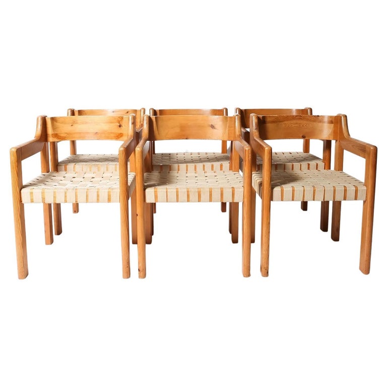 Chunky woven Scandinavian brutalist pine chairs For Sale at 1stDibs