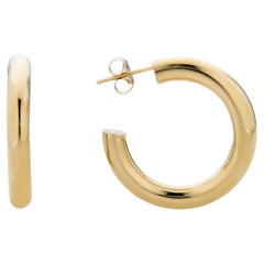 Chunky Yellow Gold Hoops, Pure Gold