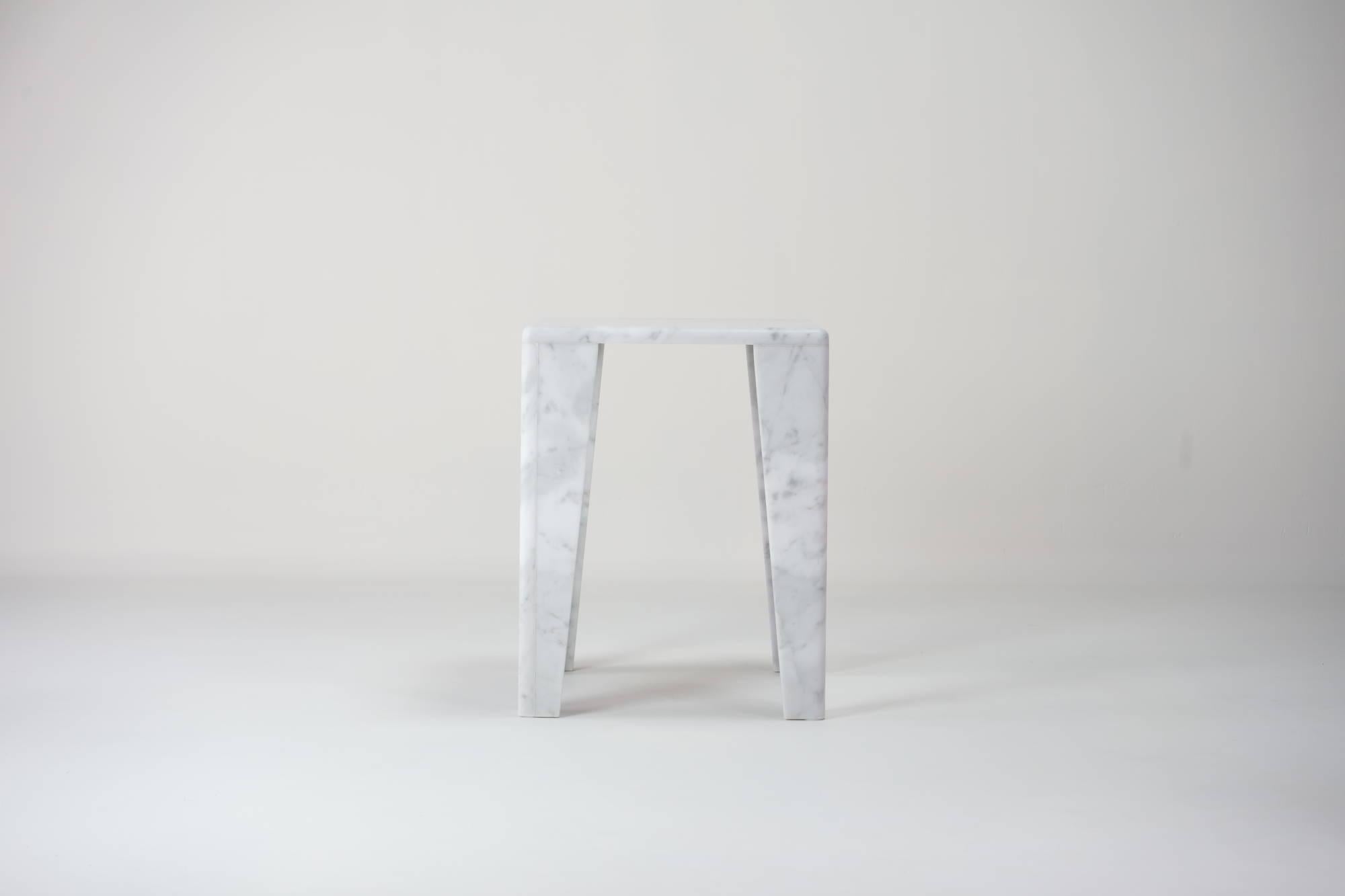 Other ChunkY01, Carrara Marble Side Table For Sale