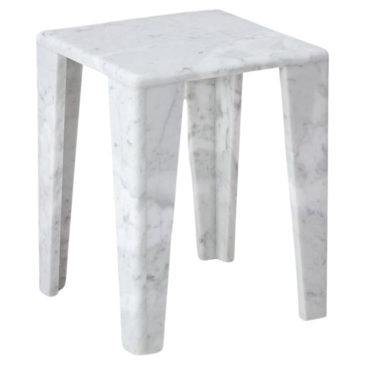ChunkY01, Carrara Marble Side Table For Sale