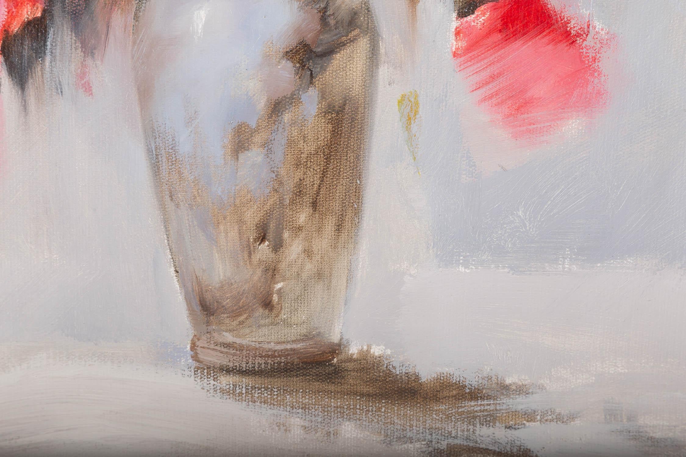 Chunli Huang, Blumengemälde, Original, Öl auf Leinwand, „Blumenblüten in Rosa und Weiß“, Chunli Huang im Angebot 6