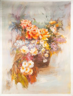 Chunli Huang Floral Original Oil On Canvas "Flowers I"