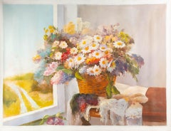 Chunli Huang Floral Original Oil On Canvas "Flowers II"