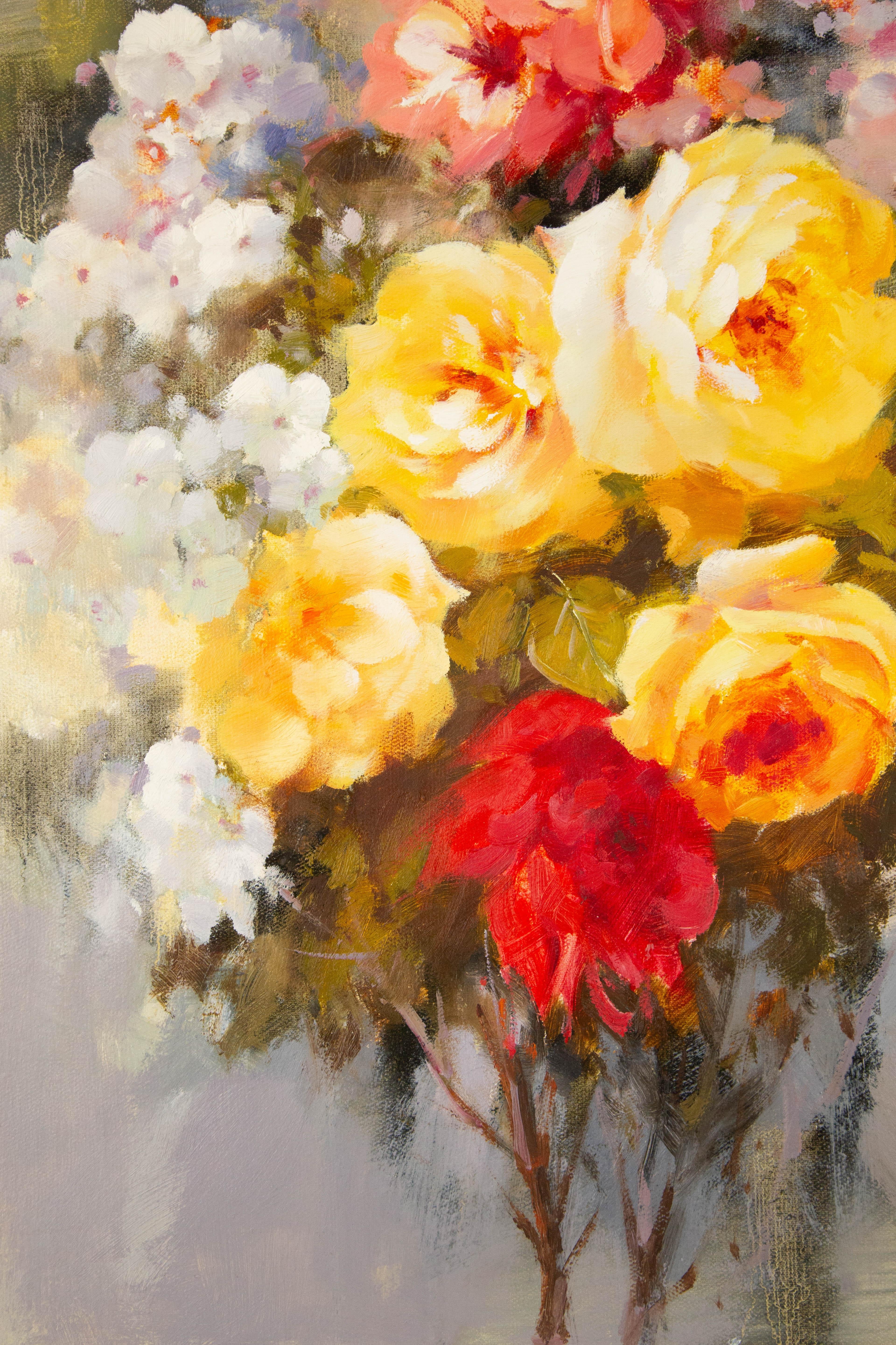 Chunli Huang, Blumengemälde, Original, Öl auf Leinwand, „Diese Blumen“ im Angebot 2