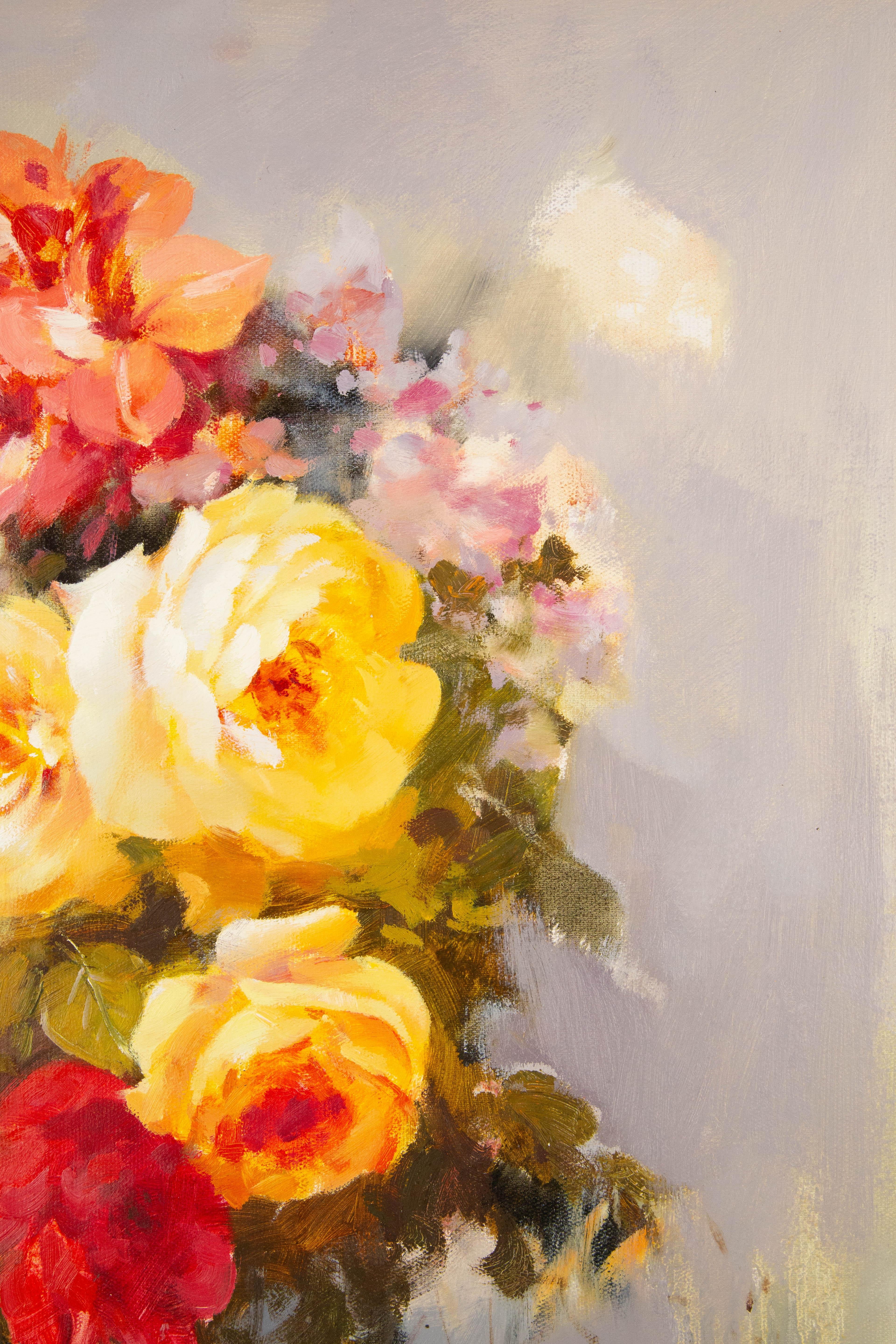 Chunli Huang, Blumengemälde, Original, Öl auf Leinwand, „Diese Blumen“ im Angebot 3