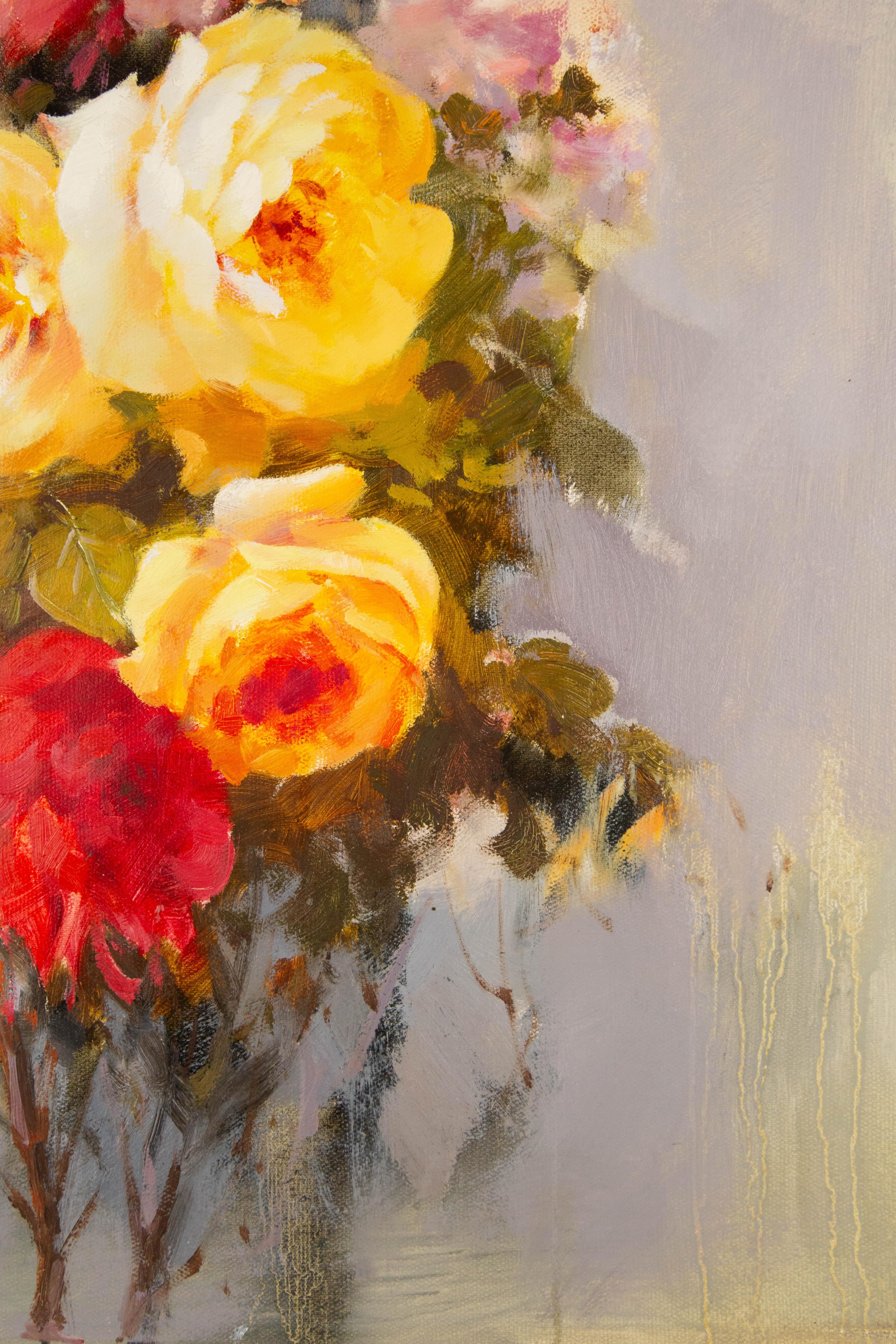 Chunli Huang, Blumengemälde, Original, Öl auf Leinwand, „Diese Blumen“ im Angebot 4