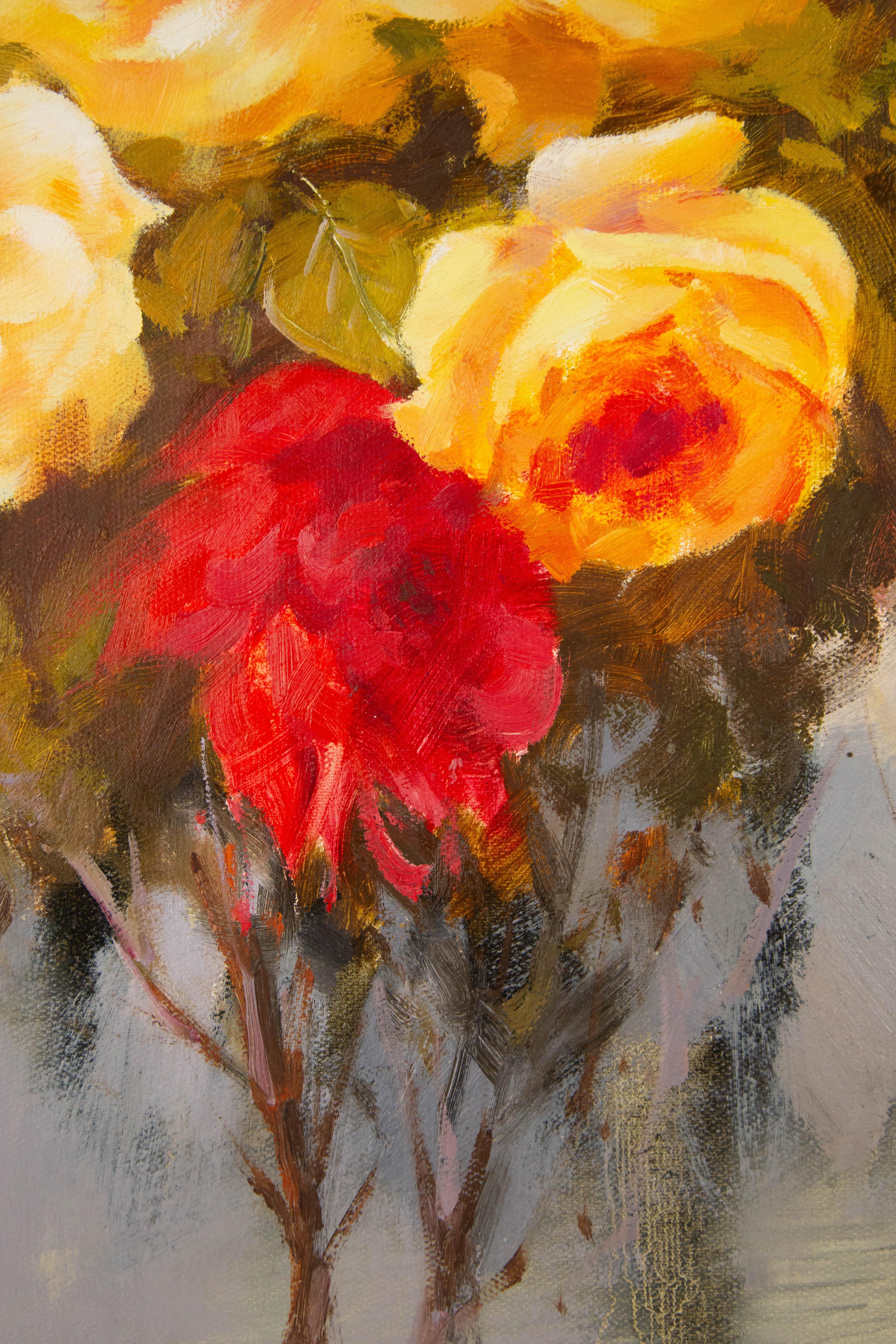 Chunli Huang, Blumengemälde, Original, Öl auf Leinwand, „Diese Blumen“ im Angebot 6