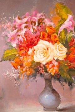 Huile sur toile originale de Chunli Huang « Vase Series II »