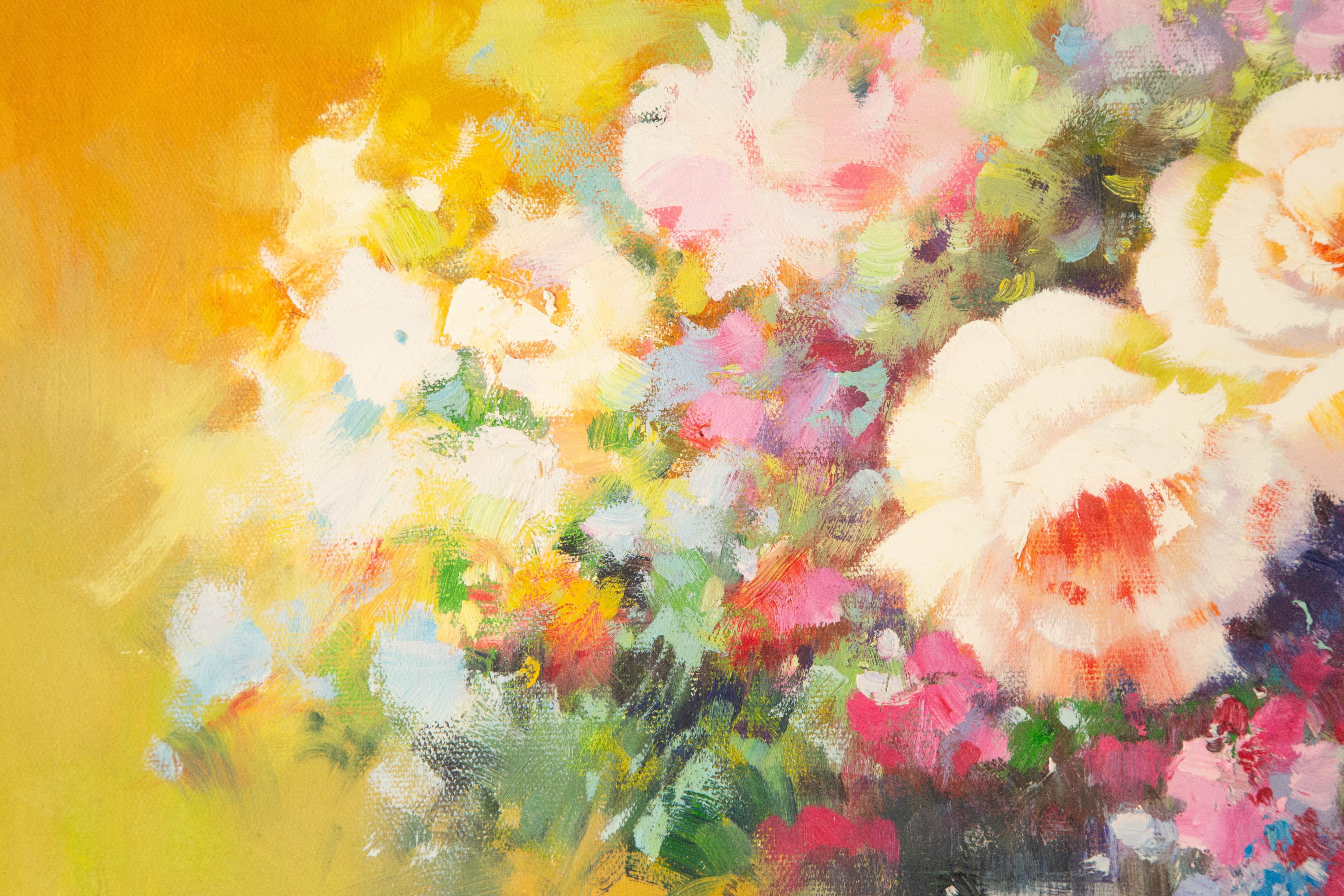 Chunli Huang Floral Original Oil On Canvas 
