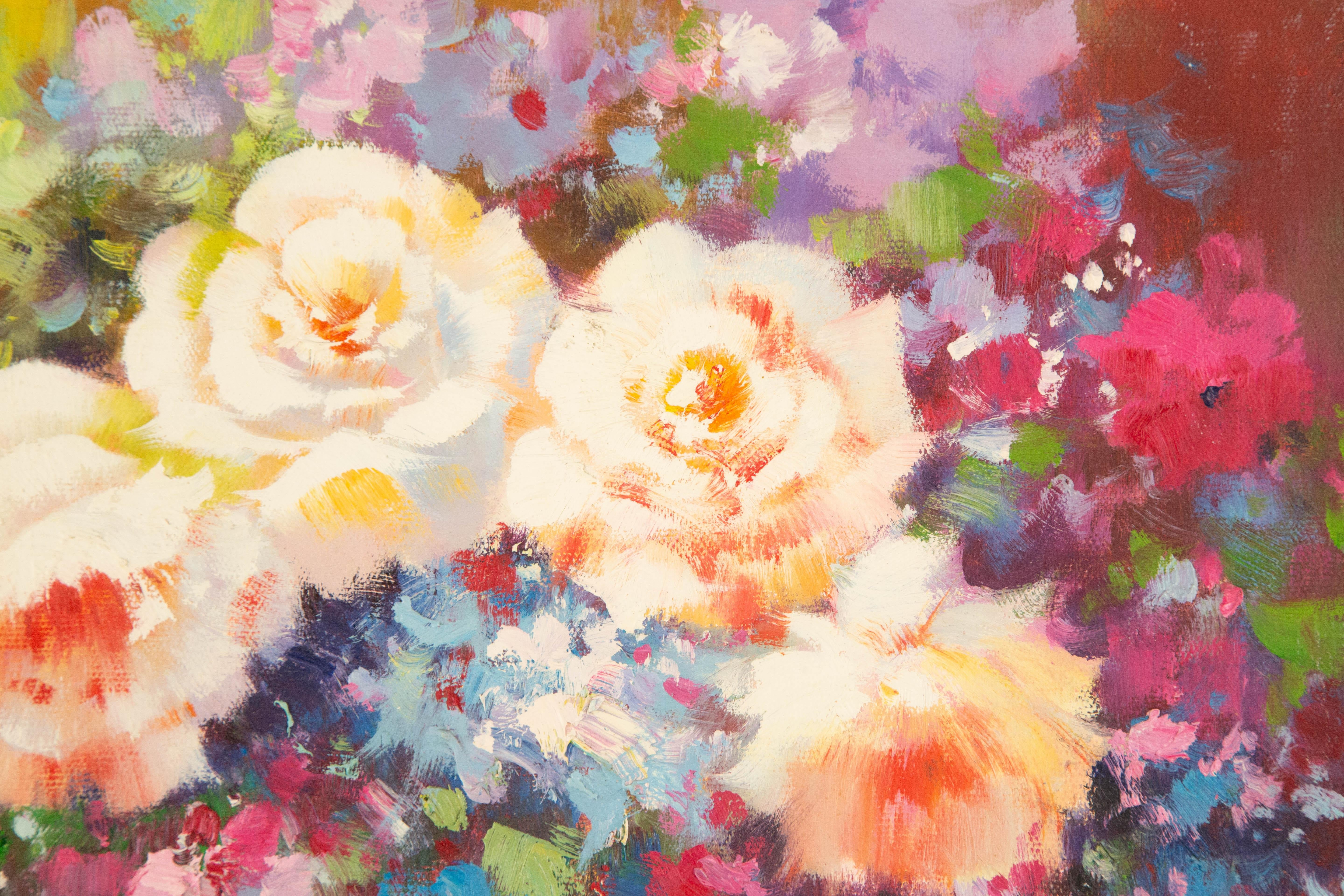 Chunli Huang Floral Original Oil On Canvas 