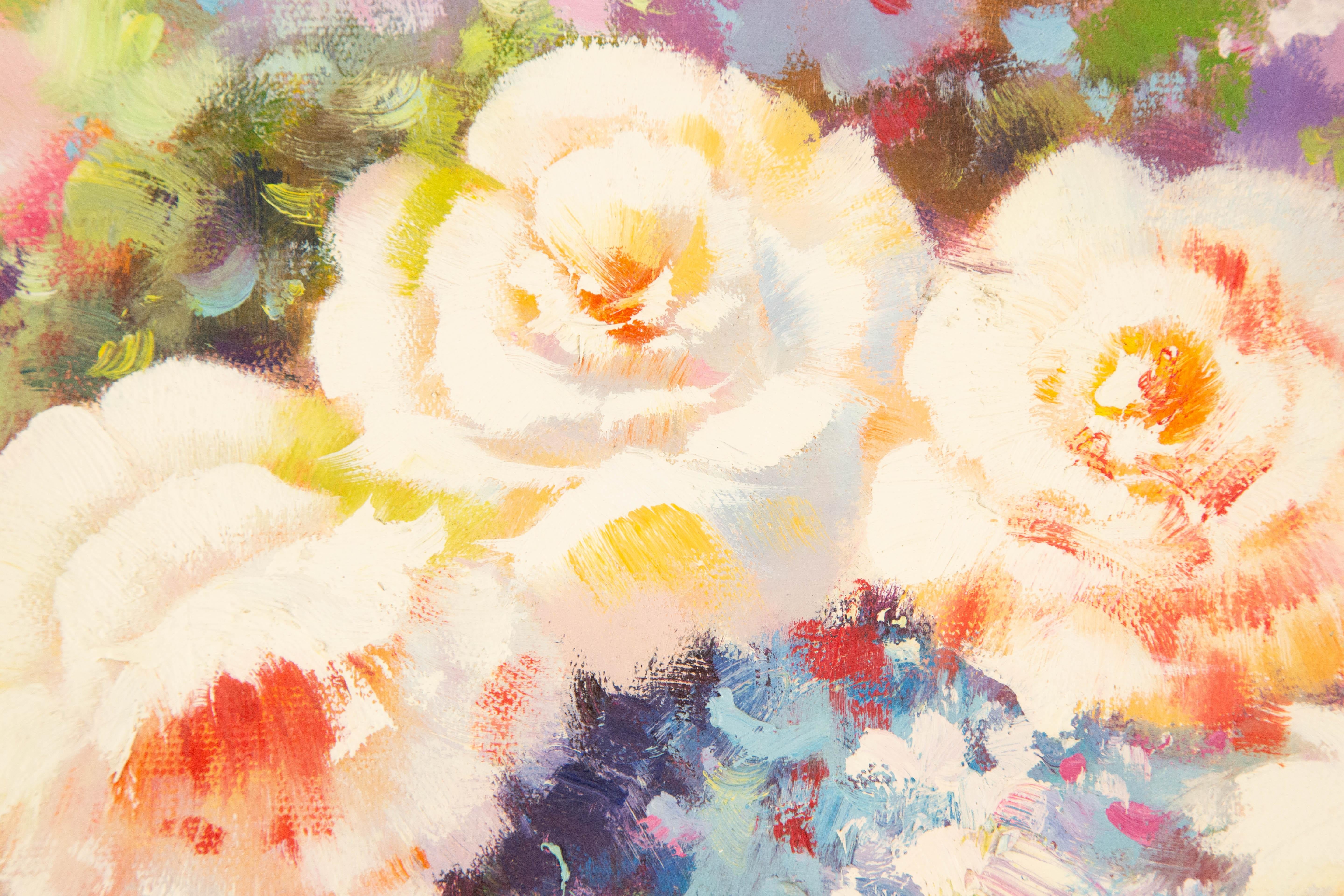Chunli Huang Floral Original Oil On Canvas 