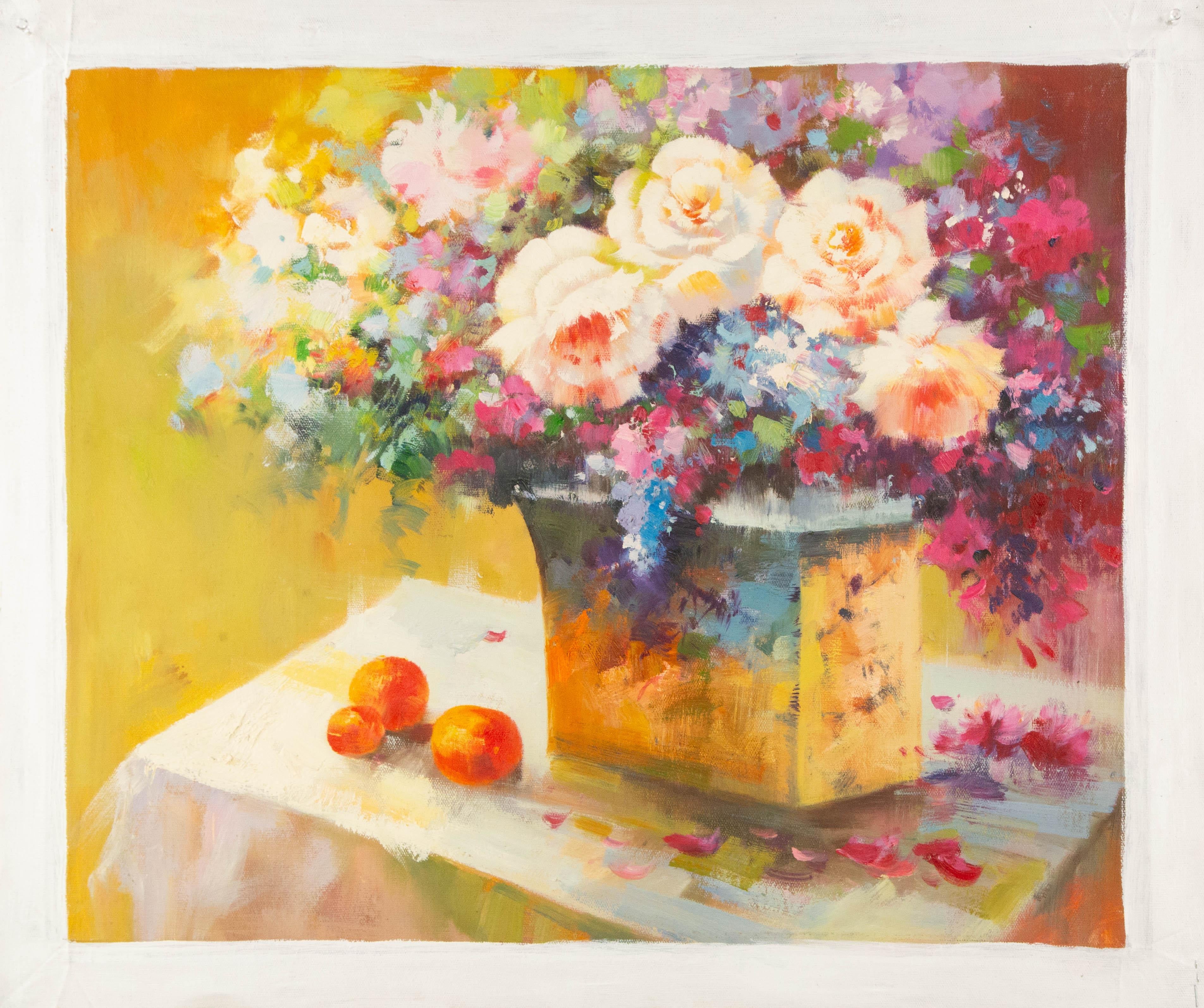 Chunli Huang Floral Original Oil On Canvas 