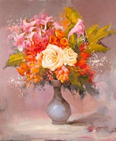 Huile sur toile originale de Chunli Huang « Vase Series II »