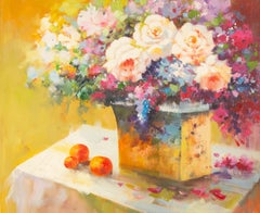 Huile sur toile originale de Chunli Huang « Vase Series II »