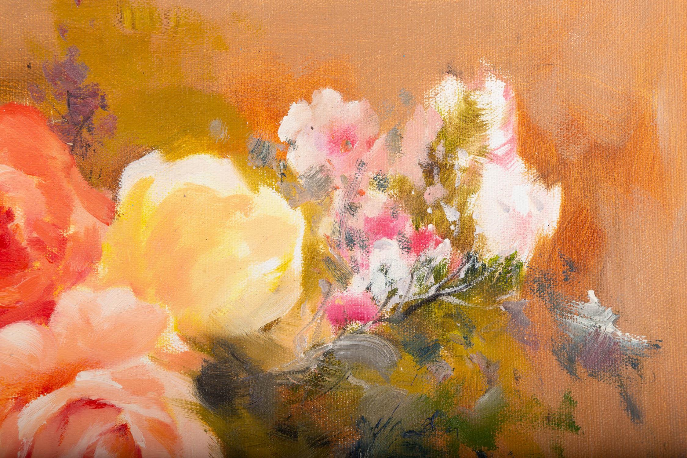 Chunli Huang, geblümtes Original-Ölgemälde „Bunch mit Blumen“, Chunli Huang im Angebot 3