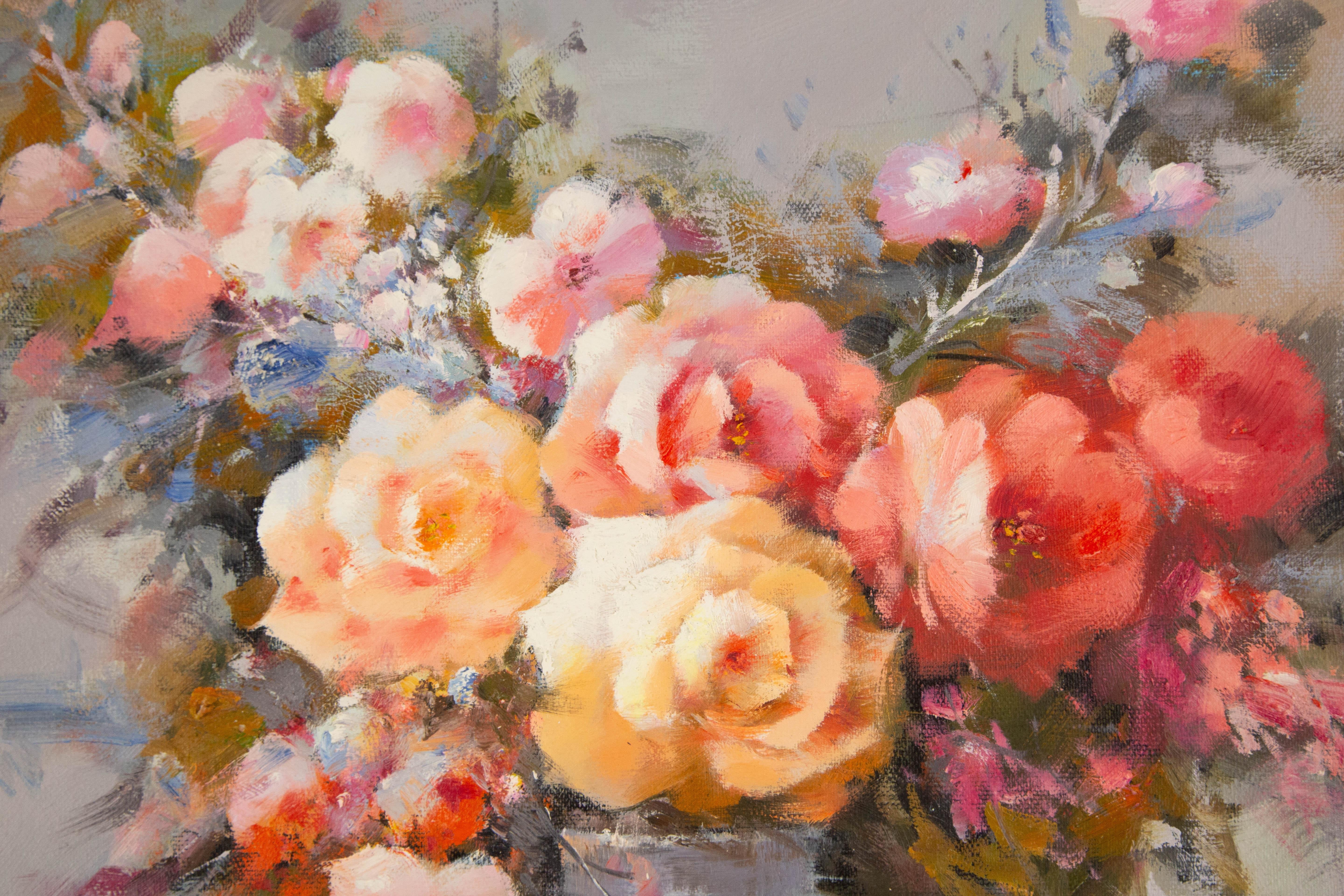 ChunLi Huang Nature morte originale Huile sur toile 