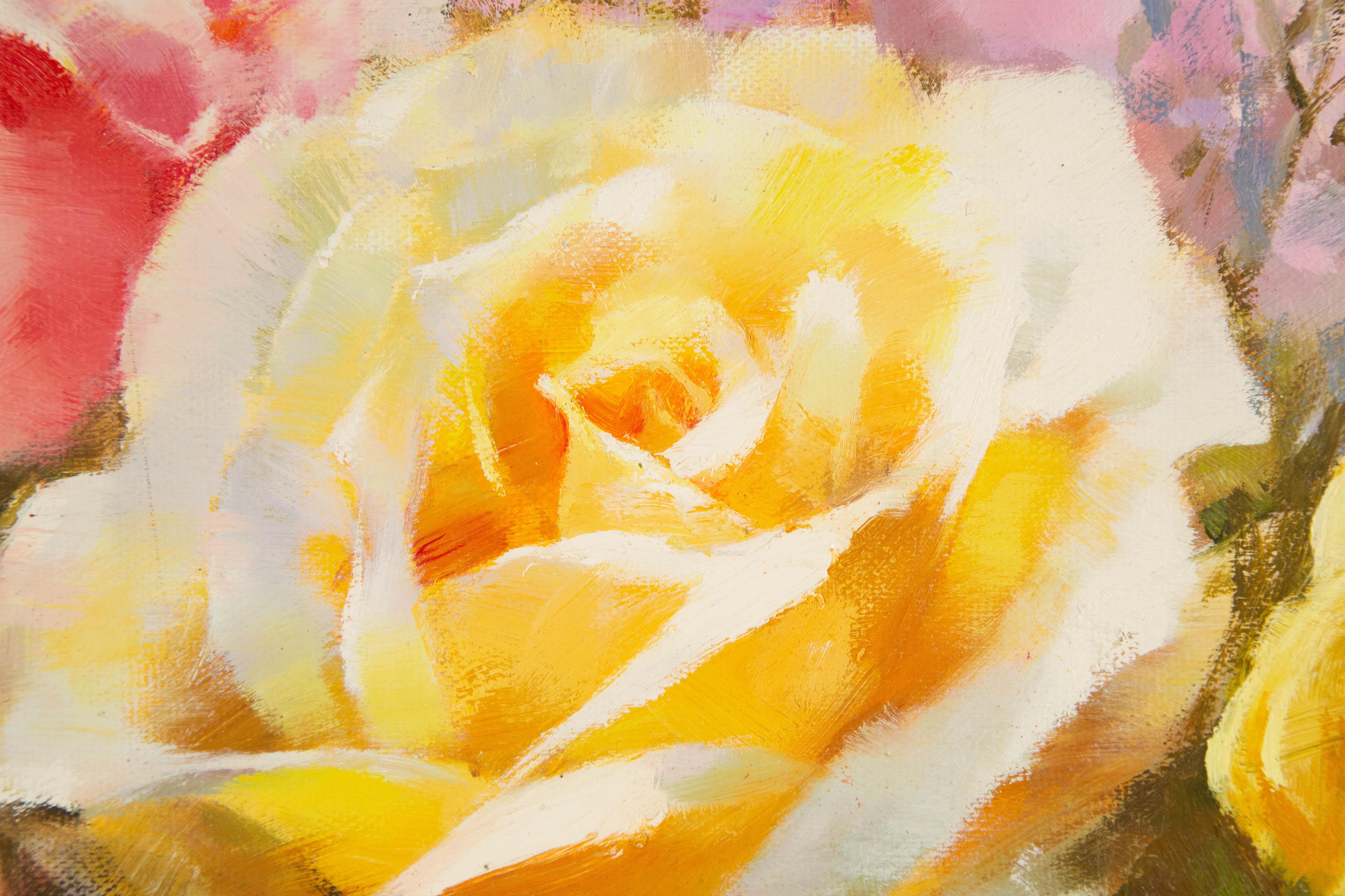 ChunLi Huang Stillleben Original Ölgemälde auf Leinwand „Blooming Beauty IIII“ im Angebot 2