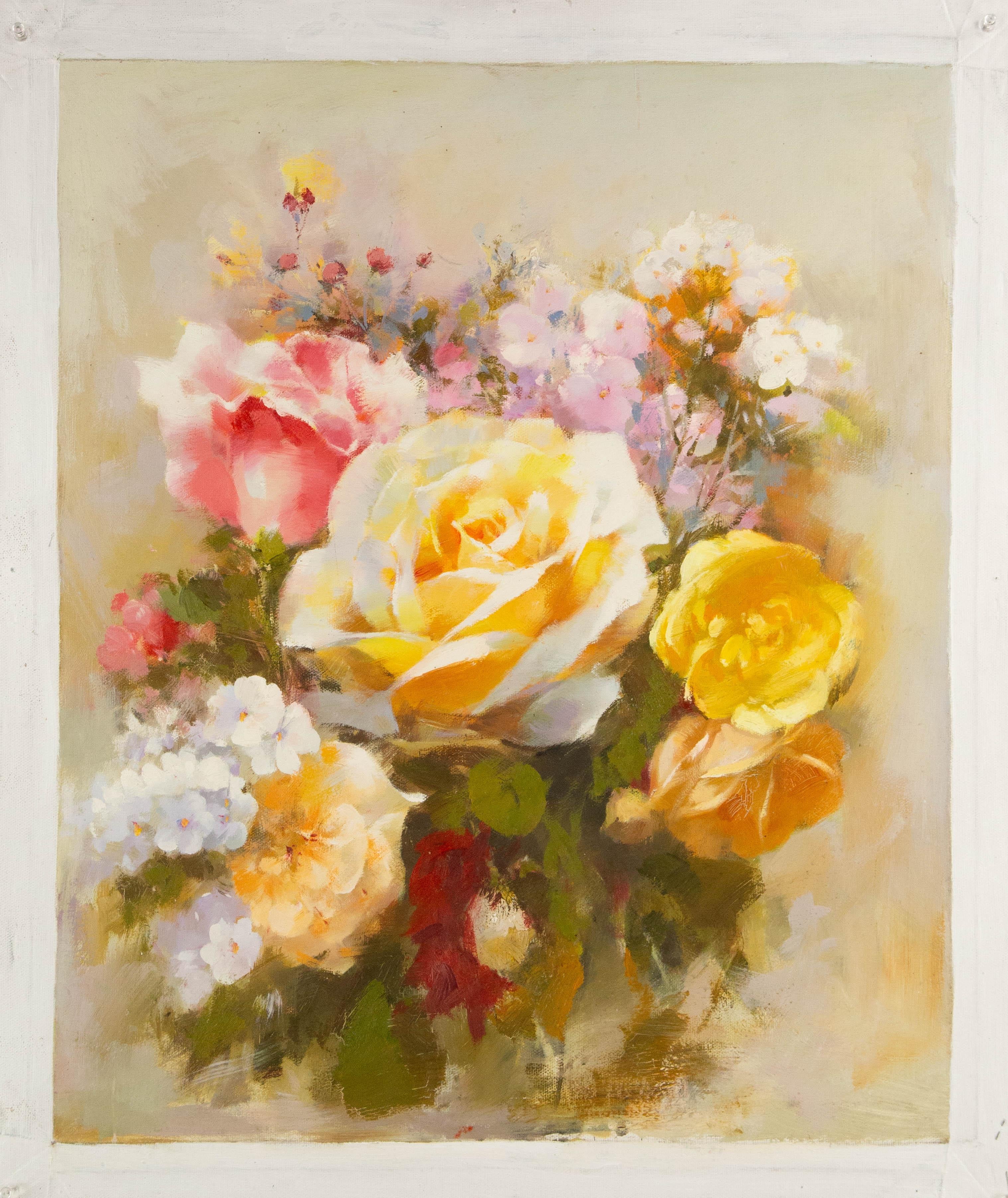 ChunLi Huang Stillleben Original Ölgemälde auf Leinwand „Blooming Beauty IIII“ im Angebot 4