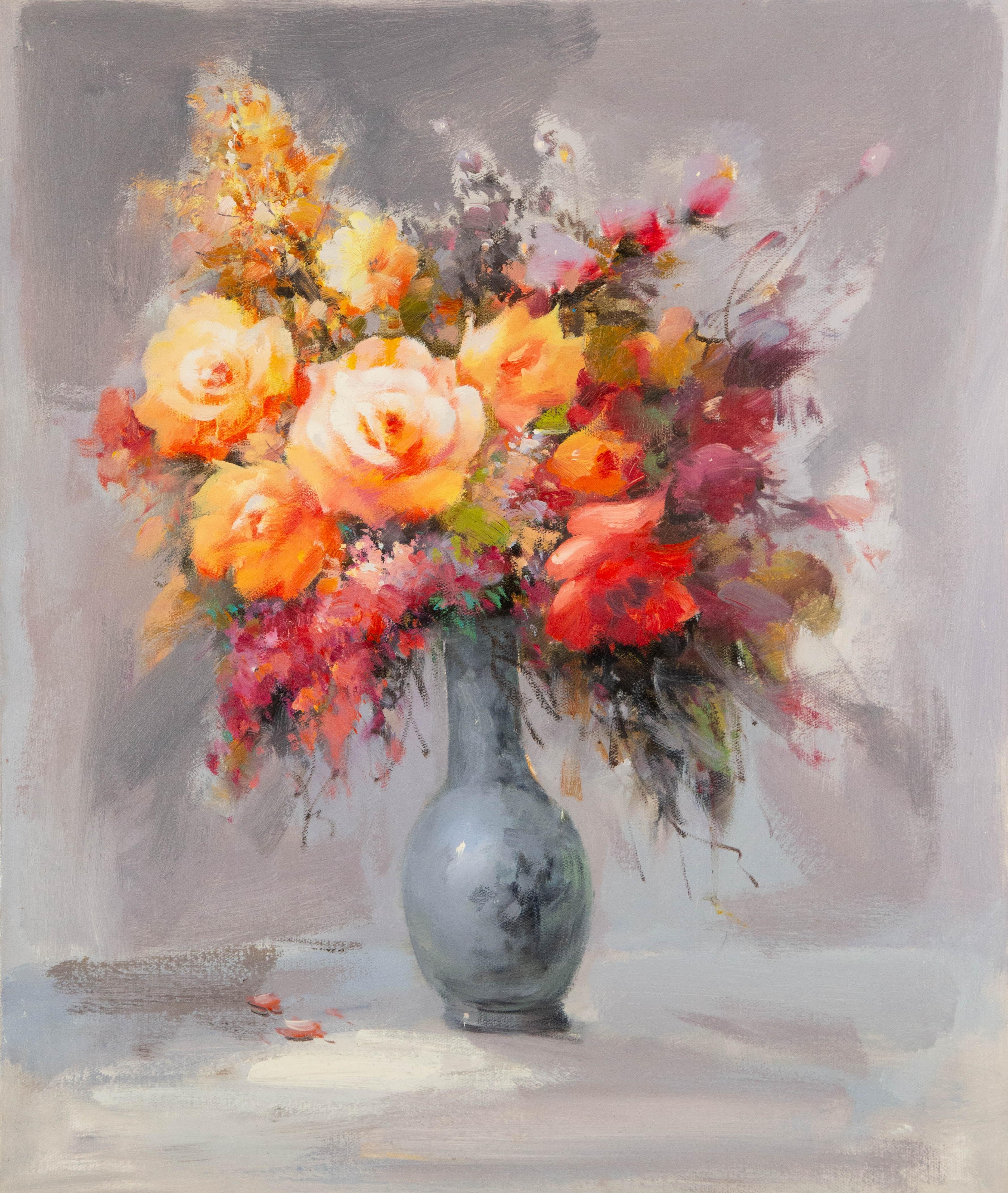 Chunli Huang Still-Life Painting - ChunLi Huang Still Life Original Oil On Canvas "Blooming Beauty IV"