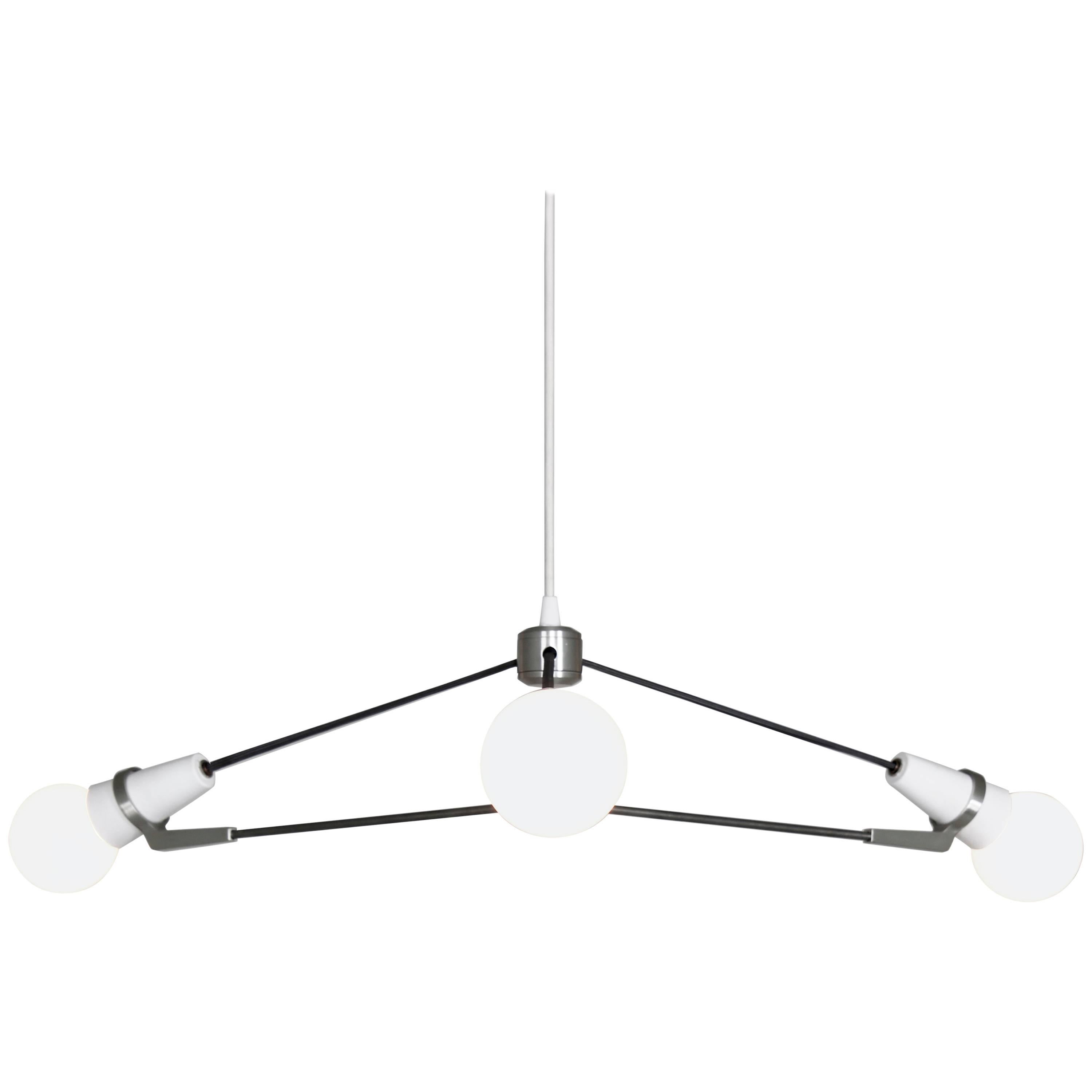 Colgante Church 3 Brazos Blanco e Inoxidable by Ravenhill Studio