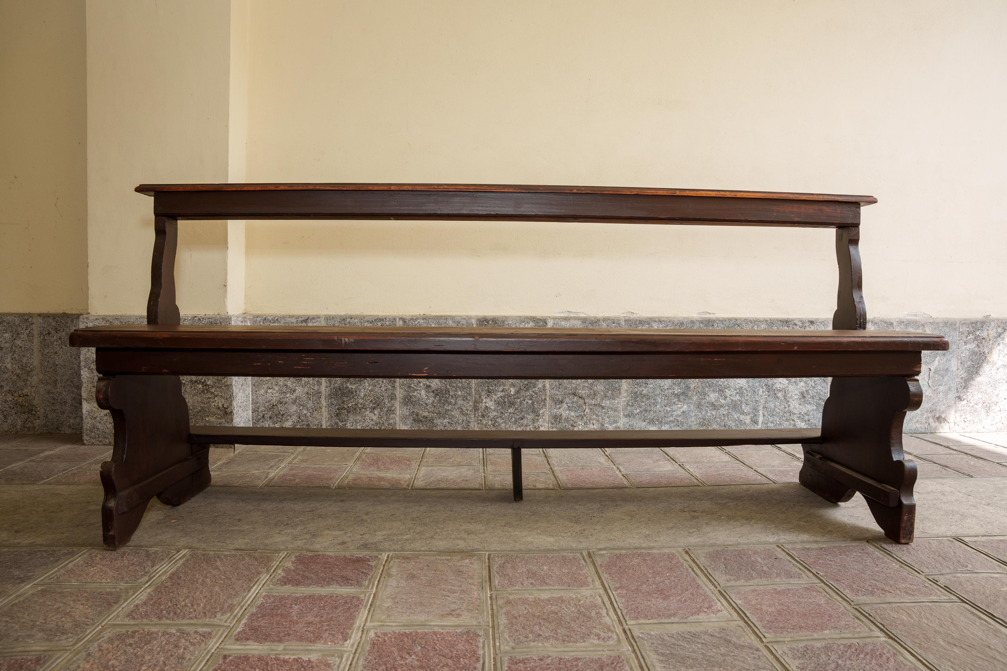 Hand-Crafted Church Antique Prayer Bench For Sale