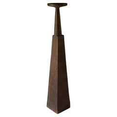 Church Candlestick Burnt Iroko Wood - Arno Declercq