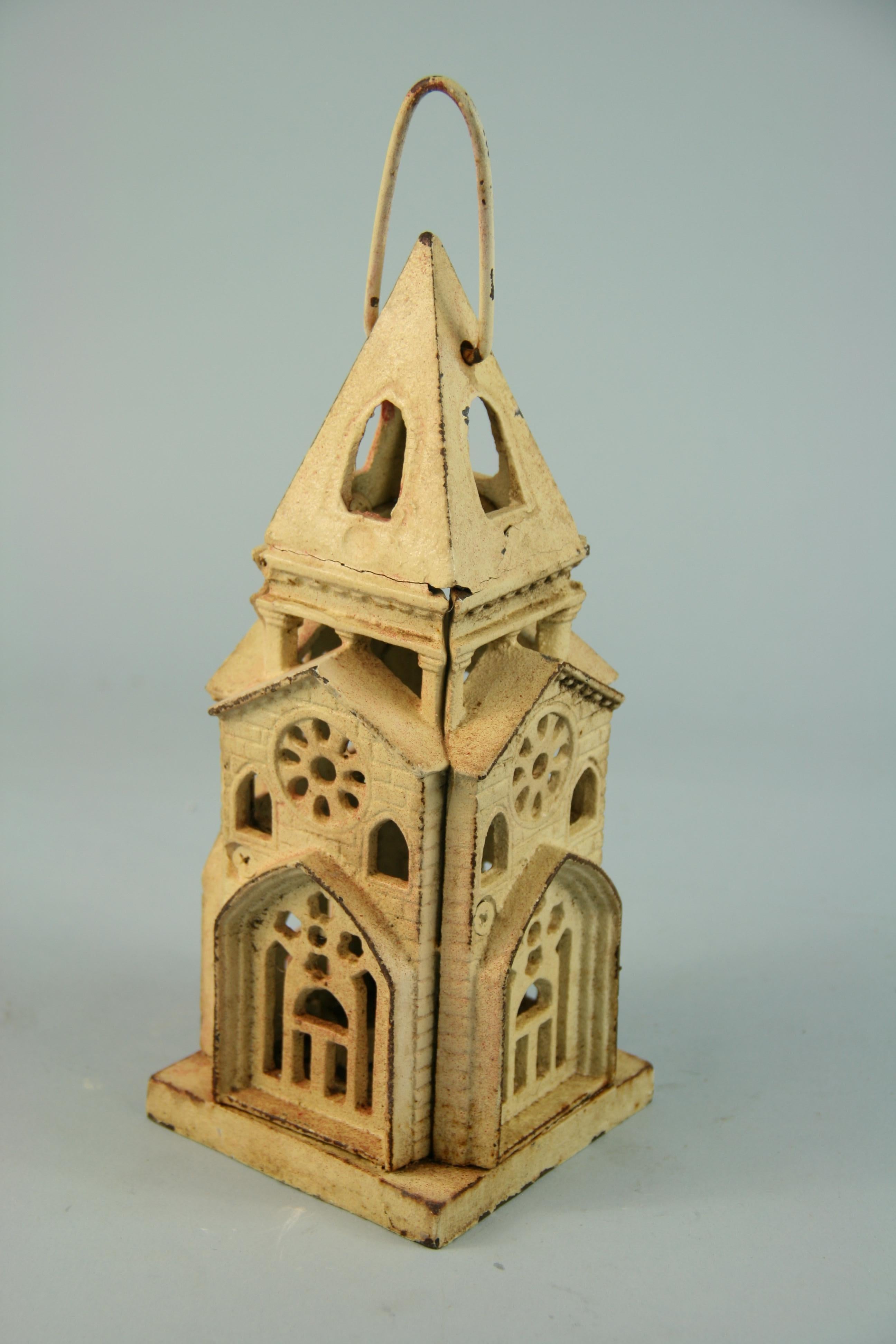 Japanese Garden Church Cast Iron Candle Lantern/Sculpture/Model 3