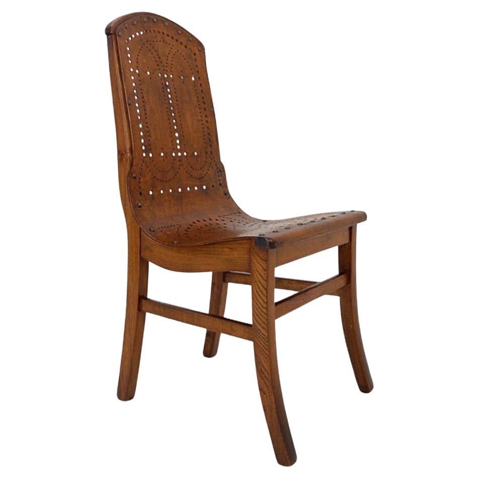 Church Chairs with perforated plywood, 1920s