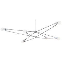 Lustre d'église blanc et en acier inoxydable par Ravenhill Studio