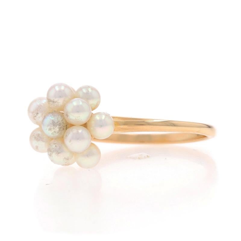 Church's & Co. Anello cocktail con cluster di perle coltivate - Oro giallo 14k In condizioni ottime in vendita a Greensboro, NC