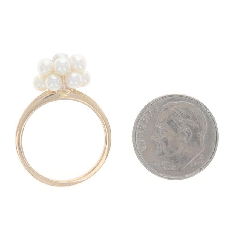 Church's & Co. Anello cocktail con cluster di perle coltivate - Oro giallo 14k in vendita 1