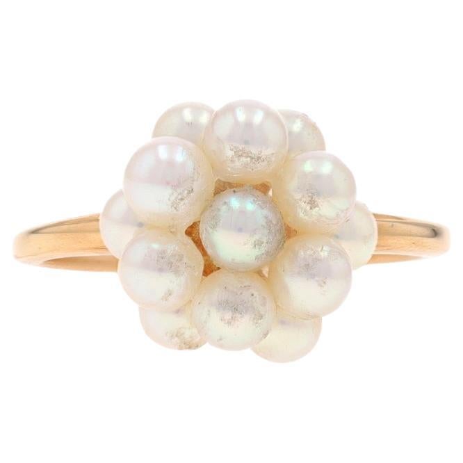 Church & Co. Cultured Pearl Cluster Cocktail Ring - Yellow Gold 14k