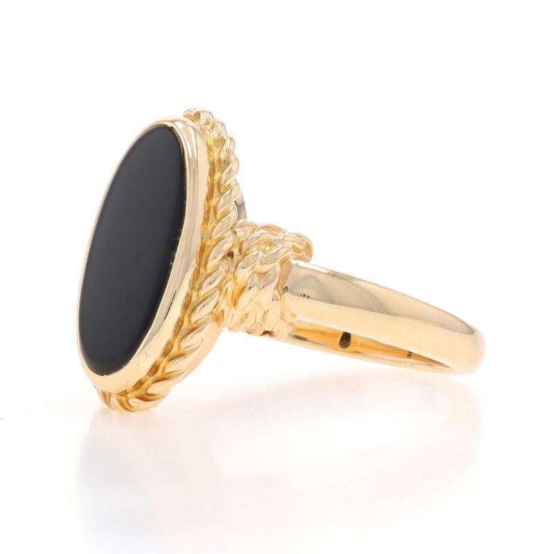 Church's & Co. Onyx Cocktail Solitär-Ring - Gelbgold 14k Nautisches Seil im Zustand „Hervorragend“ im Angebot in Greensboro, NC