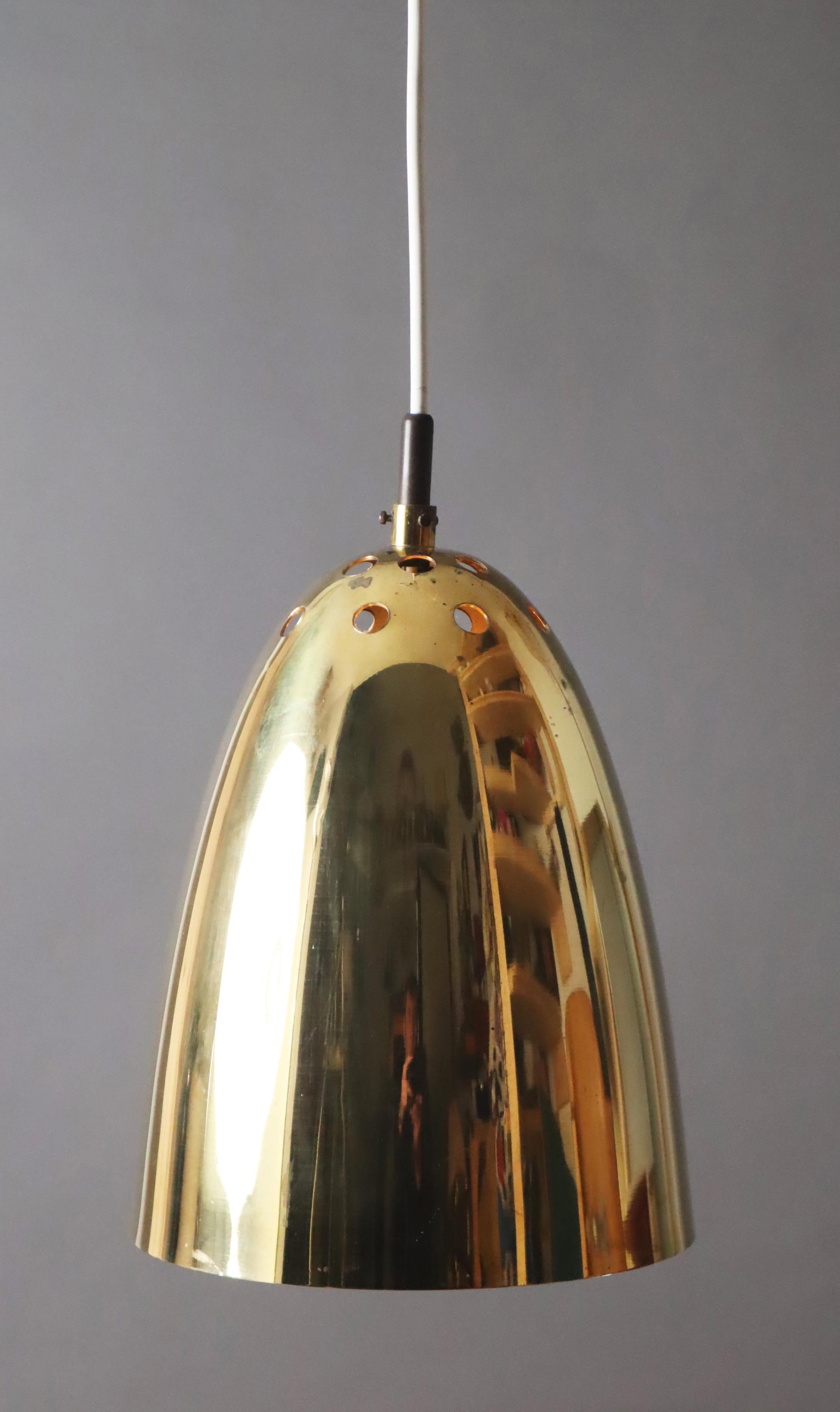Mid-Century Modern Church Cone Light in Brass, Germany 1950s For Sale
