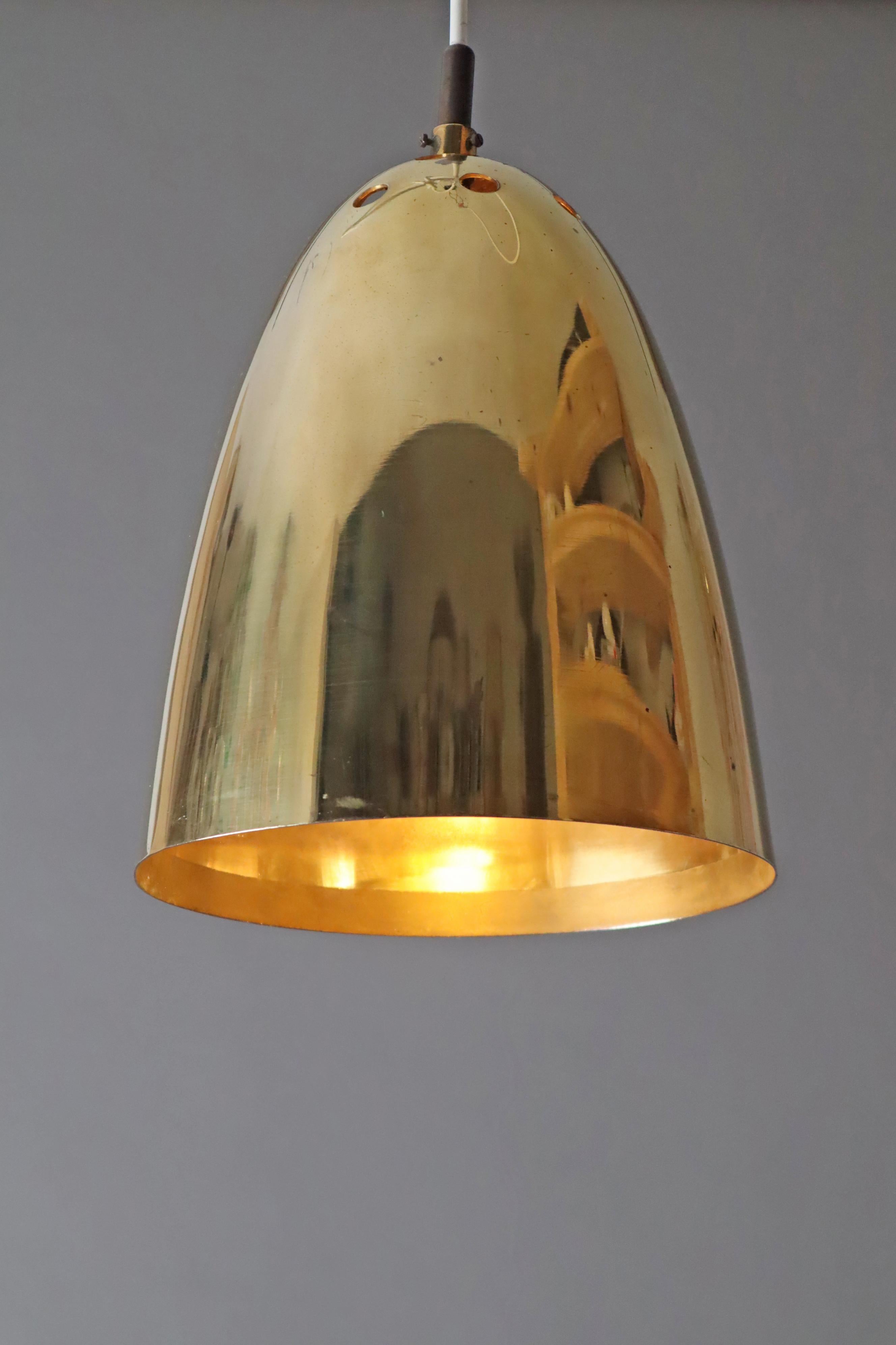 Church Cone Light in Brass, Germany 1950s In Good Condition For Sale In Hannover, DE