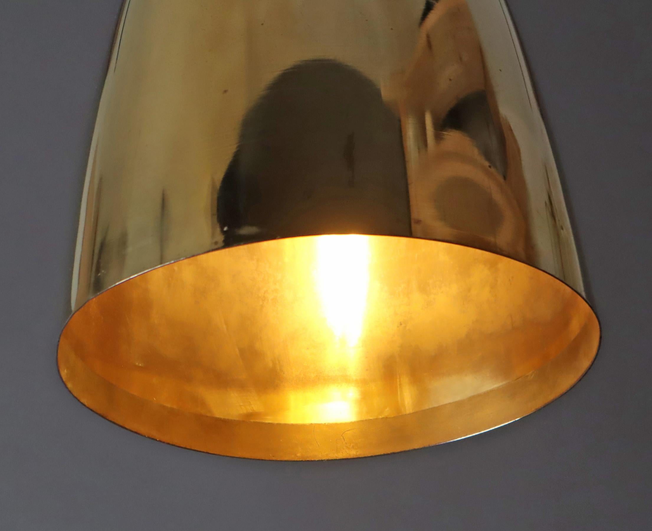 Mid-20th Century Church Cone Light in Brass, Germany 1950s For Sale