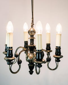 Church Crown Made In Wood Decorated In Gold With 6 Arms From 1930s