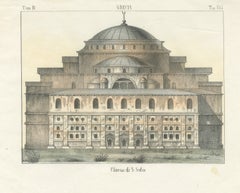 Church of Saint Sophia, Chiesa di S. Sofia, Hand Colored Lithograph, 1842