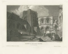 Church of the Holy Sepulchre, Jerusalem, Antique View of the Facade, circa 1850