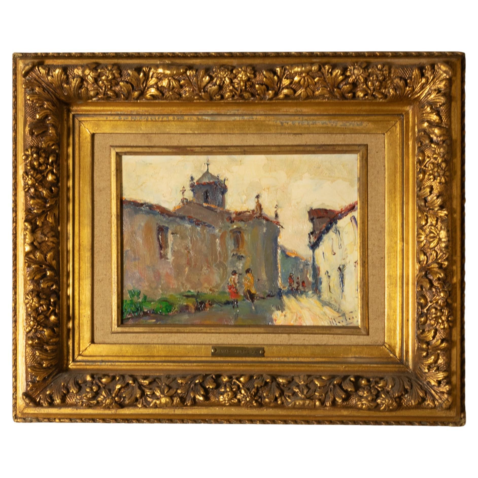 Church painting by Jaime Murteira, 20th Century For Sale