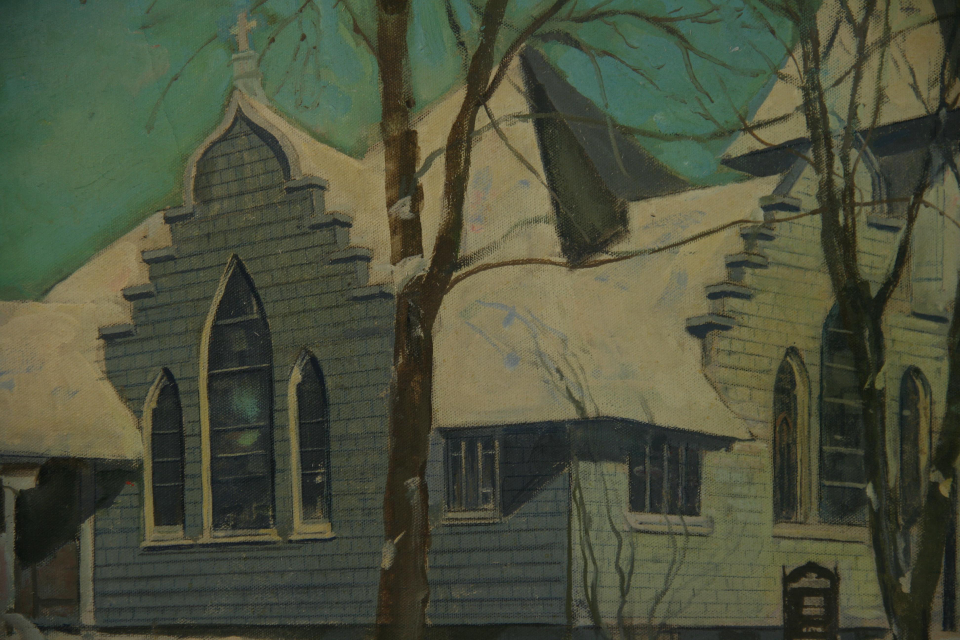 Vintage By  Paesaggio di campagna A. Winter Church's 1940 in vendita 4